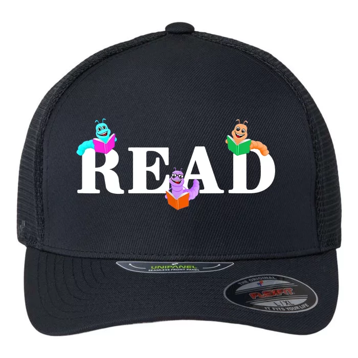 Read Cute Book Worms Flexfit Unipanel Trucker Cap