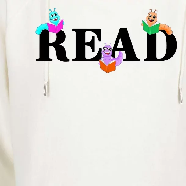 Read Cute Book Worms Womens Funnel Neck Pullover Hood