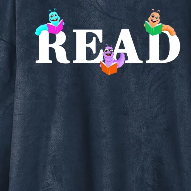 Read Cute Book Worms Hooded Wearable Blanket