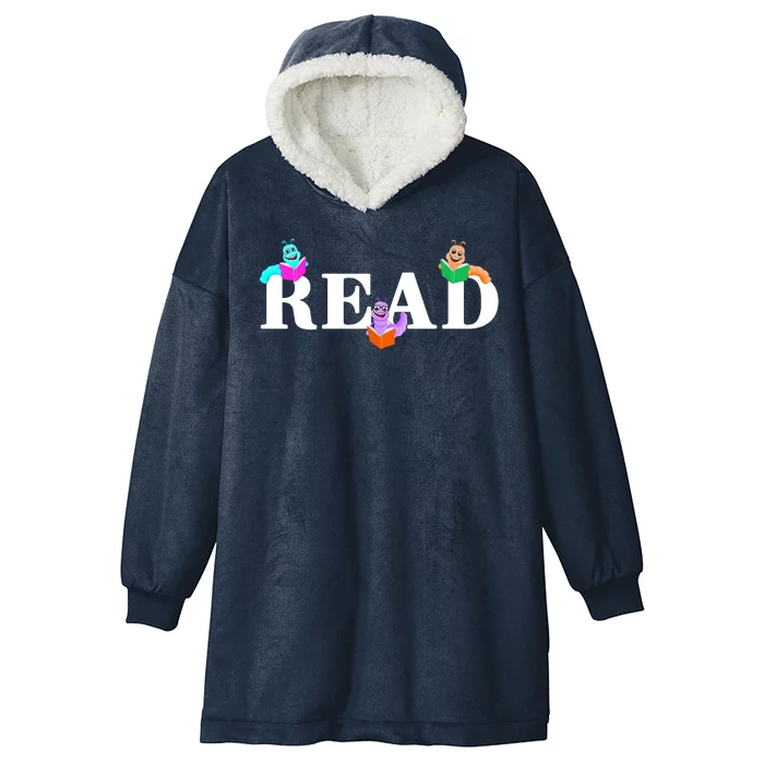 Read Cute Book Worms Hooded Wearable Blanket