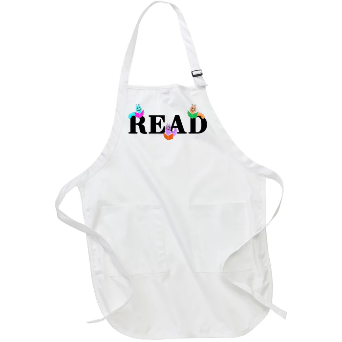 Read Cute Book Worms Full-Length Apron With Pocket