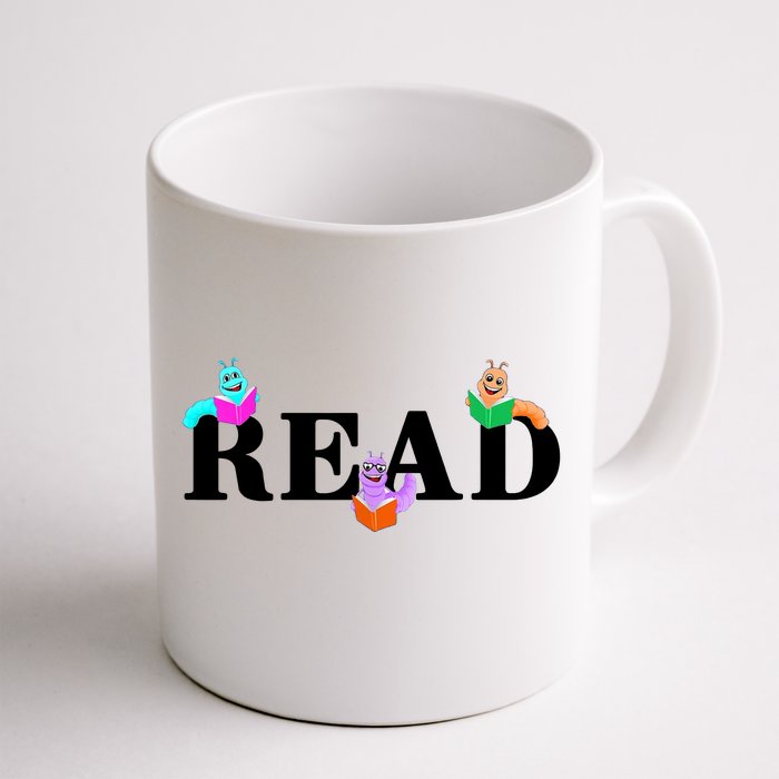 Read Cute Book Worms Front & Back Coffee Mug