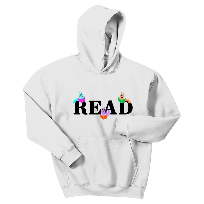 Read Cute Book Worms Kids Hoodie