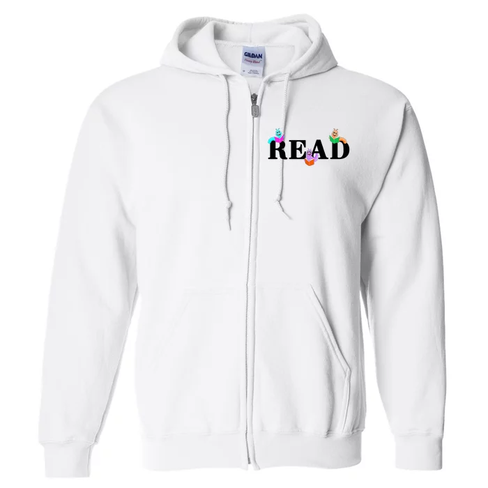 Read Cute Book Worms Full Zip Hoodie