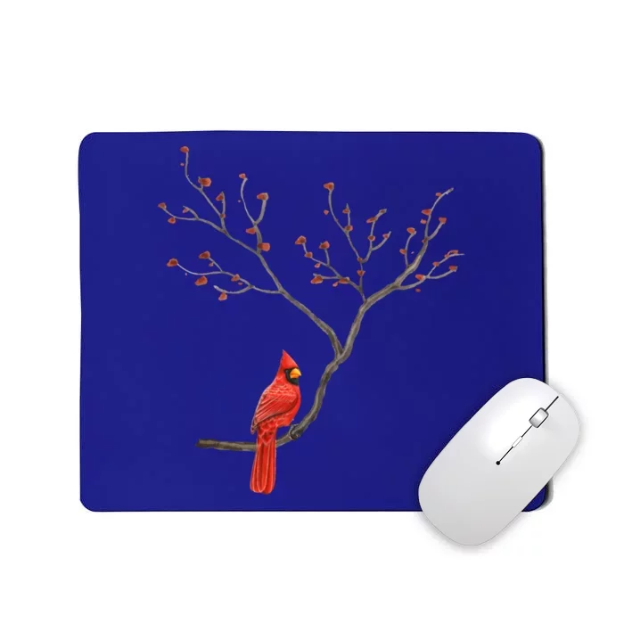 Red Cardinal Bird Lovers Birdwatching Birding Vintage Gift Cute Gift Mousepad