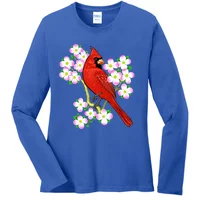 Womens Red Cardinal Bird Dogwood Flower North Carolina