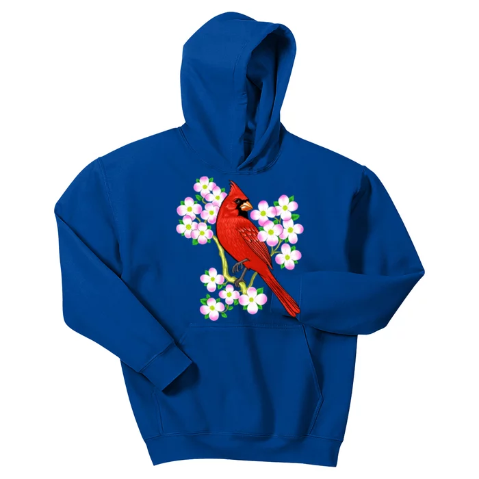 Red Cardinal Bird Dogwood Flower North Carolina Virginia Great Gift Kids Hoodie