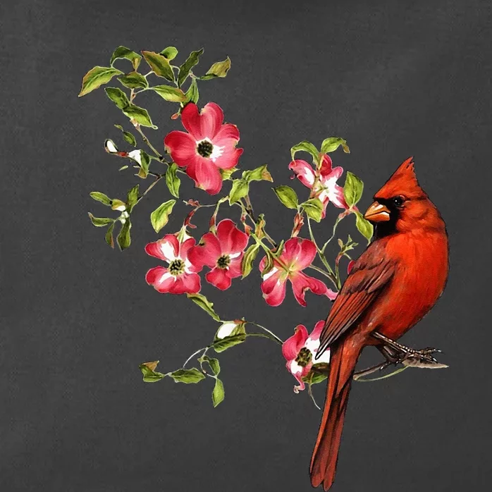 Red Cardinal Bird And Pink Flowering Dogwood Blossoms Zip Tote Bag