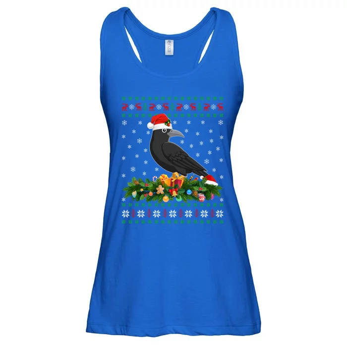 Raven Crow Bird Lover Xmas Santa Hat Ugly Crow Christmas Gift Ladies Essential Flowy Tank