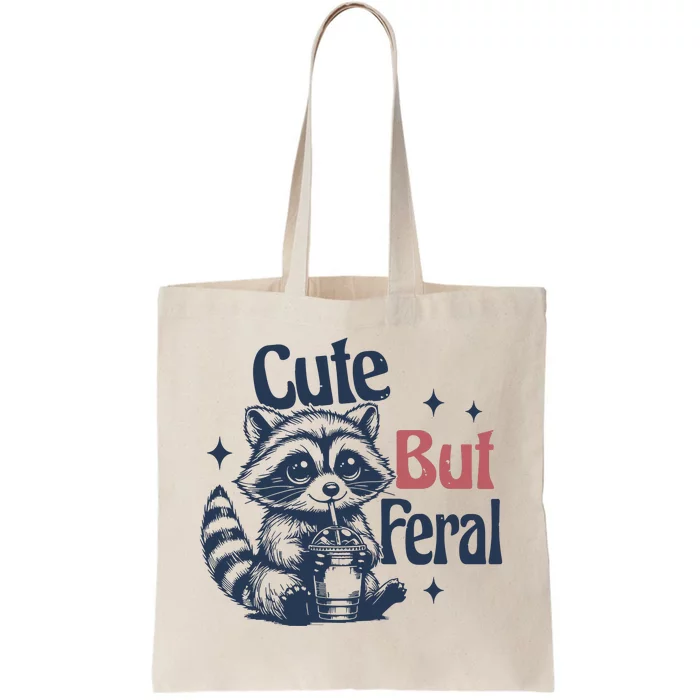 Raccoon Cute But Feral Vintage Tote Bag