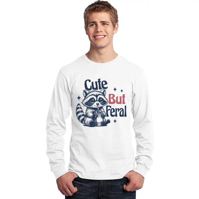 Raccoon Cute But Feral Vintage Tall Long Sleeve T-Shirt