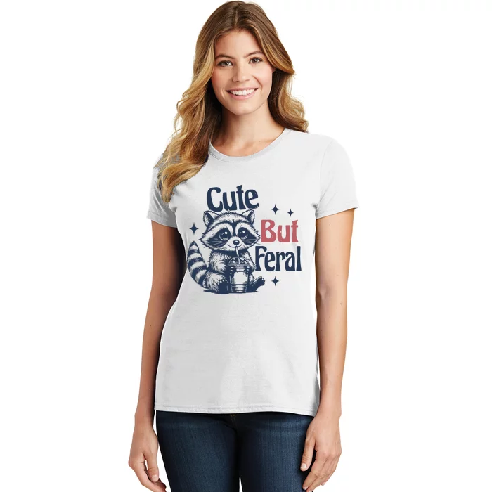 Raccoon Cute But Feral Vintage Women's T-Shirt