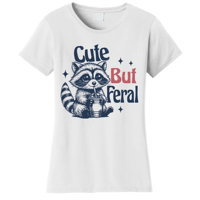 Raccoon Cute But Feral Vintage Women's T-Shirt