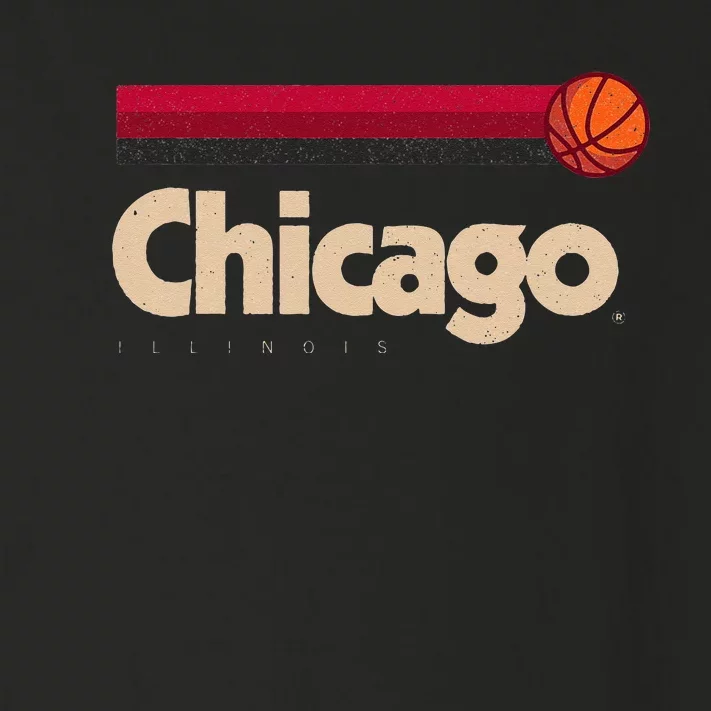 Red Chicago Basketball BBall City Illinois Retro Chicago Toddler Long Sleeve Shirt