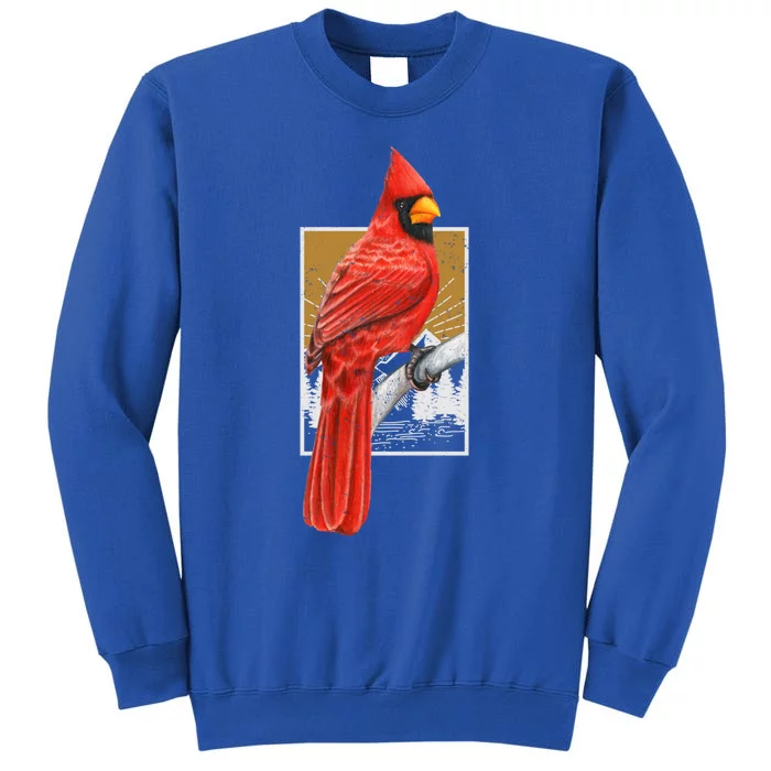 Red Cardinal Bird Watcher Bird Watching Vintage Nature Bird Gift Tall Sweatshirt