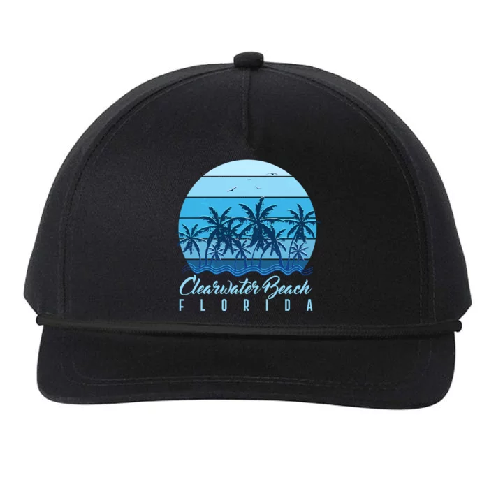 Retro Clearwater Beach Florida Snapback Five-Panel Rope Hat