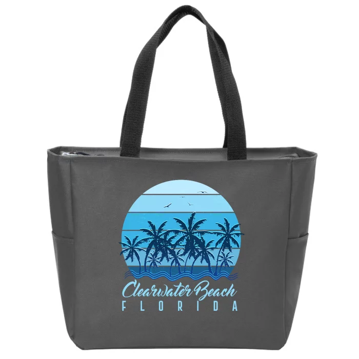 Retro Clearwater Beach Florida Zip Tote Bag