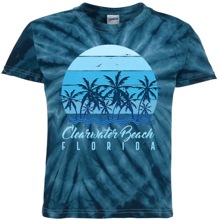 Retro Clearwater Beach Florida Kids Tie-Dye T-Shirt