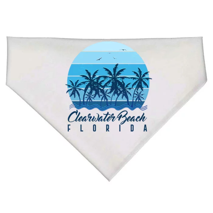 Retro Clearwater Beach Florida USA-Made Doggie Bandana