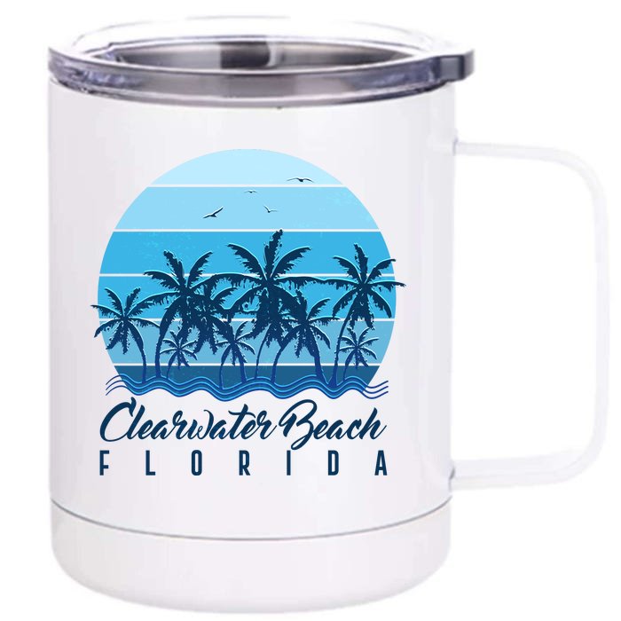 Retro Clearwater Beach Florida Front & Back 12oz Stainless Steel Tumbler Cup