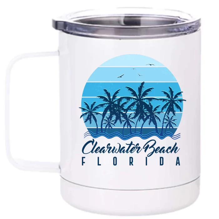 Retro Clearwater Beach Florida Front & Back 12oz Stainless Steel Tumbler Cup