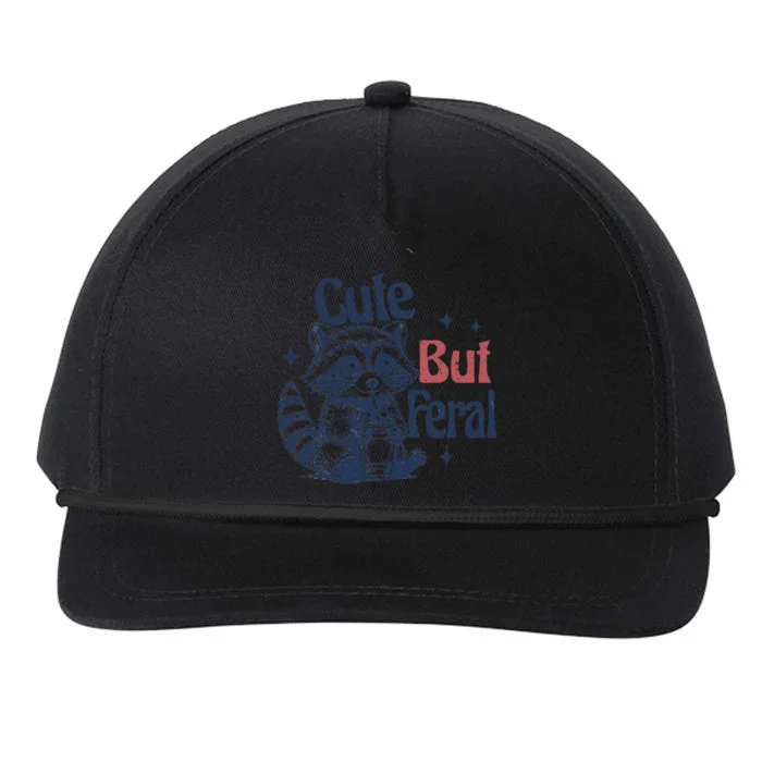 Raccoon Cute But Feral Vintage Snapback Five-Panel Rope Hat