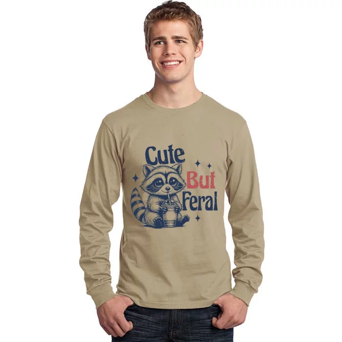 Raccoon Cute But Feral Vintage Tall Long Sleeve T-Shirt