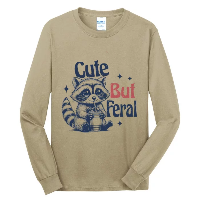 Raccoon Cute But Feral Vintage Tall Long Sleeve T-Shirt