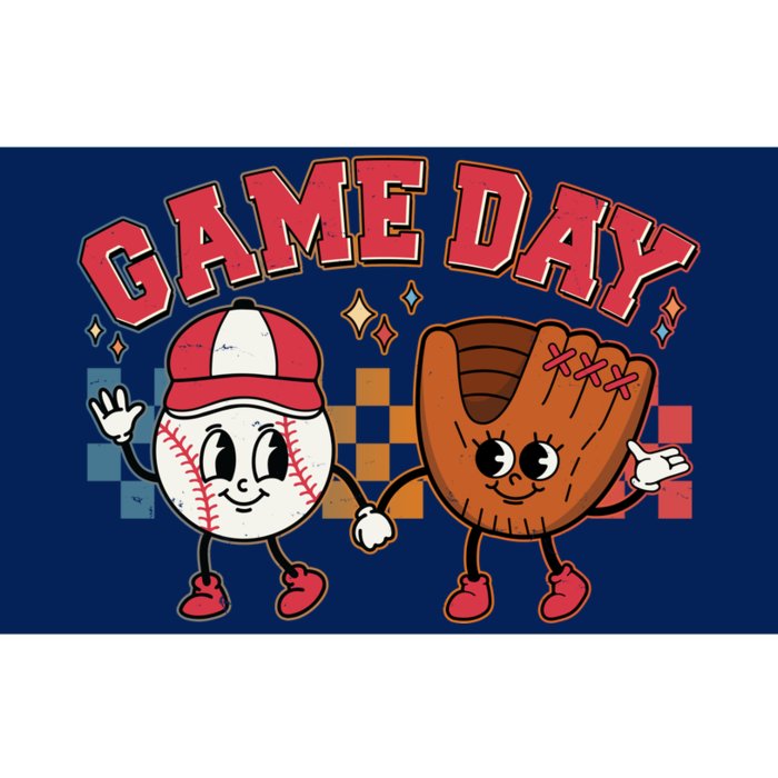 Retro Cartoon Baseball Game Day Bumper Sticker