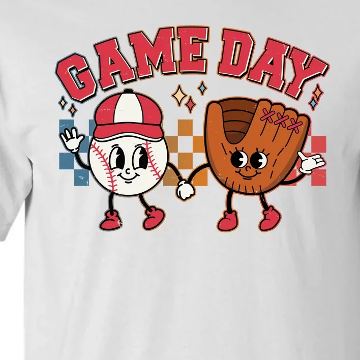 Retro Cartoon Baseball Game Day Tall T-Shirt