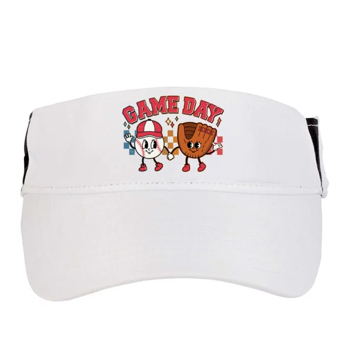 Retro Cartoon Baseball Game Day Adult Drive Performance Visor