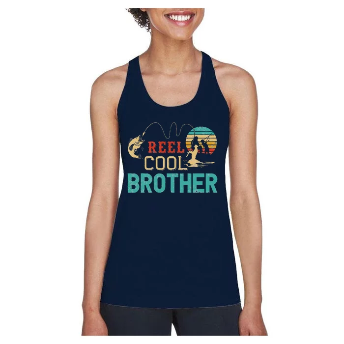 Reel Cool Brother Fishing Father’s Day Gift For Brother Women's Racerback Tank