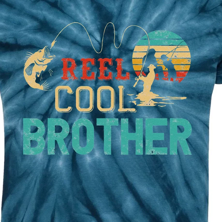 Reel Cool Brother Fishing Father’s Day Gift For Brother Kids Tie-Dye T-Shirt