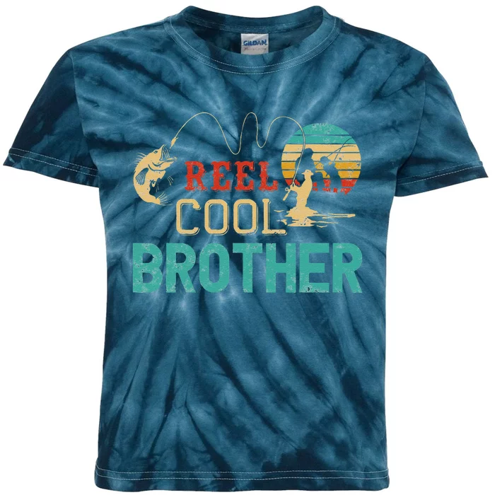 Reel Cool Brother Fishing Father’s Day Gift For Brother Kids Tie-Dye T-Shirt