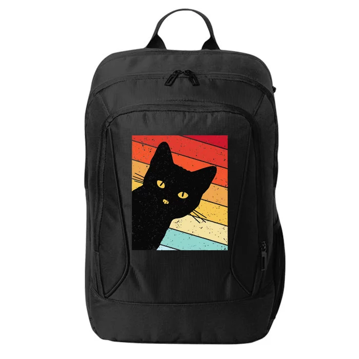 Retro Cat Black Cat Vintage Cat Cat City Backpack