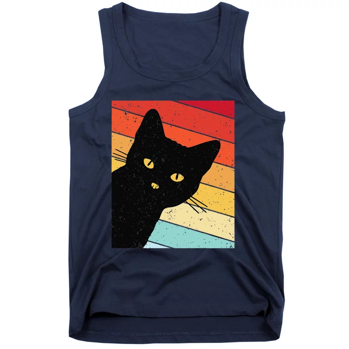 Retro Cat Black Cat Vintage Cat Cat Tank Top