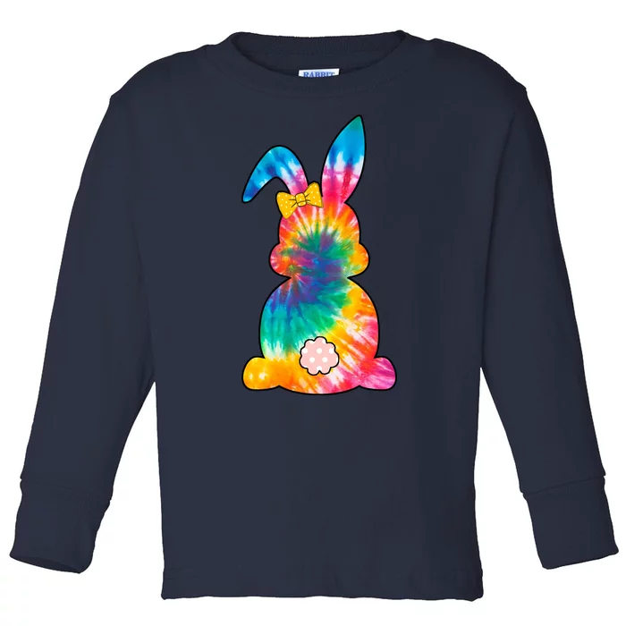 Rainbow Colorful Bunny Toddler Long Sleeve Shirt