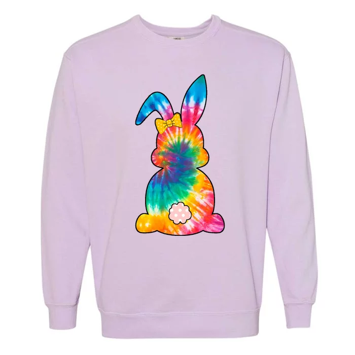 Rainbow Colorful Bunny Garment-Dyed Sweatshirt