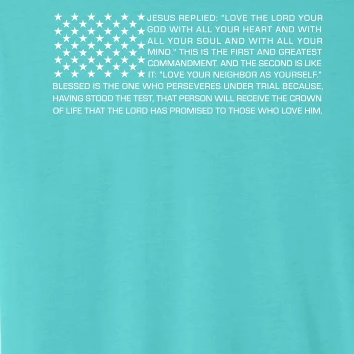 Religious Christianity Bible Verse USA American Flag ChromaSoft Performance T-Shirt