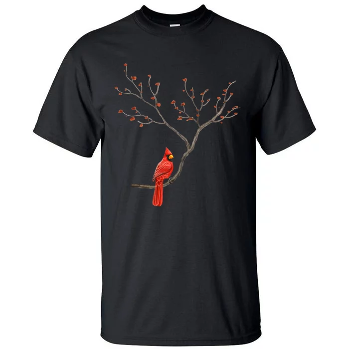 Red Cardinal Bird Lovers Birdwatching Birding Vintage Tall T-Shirt