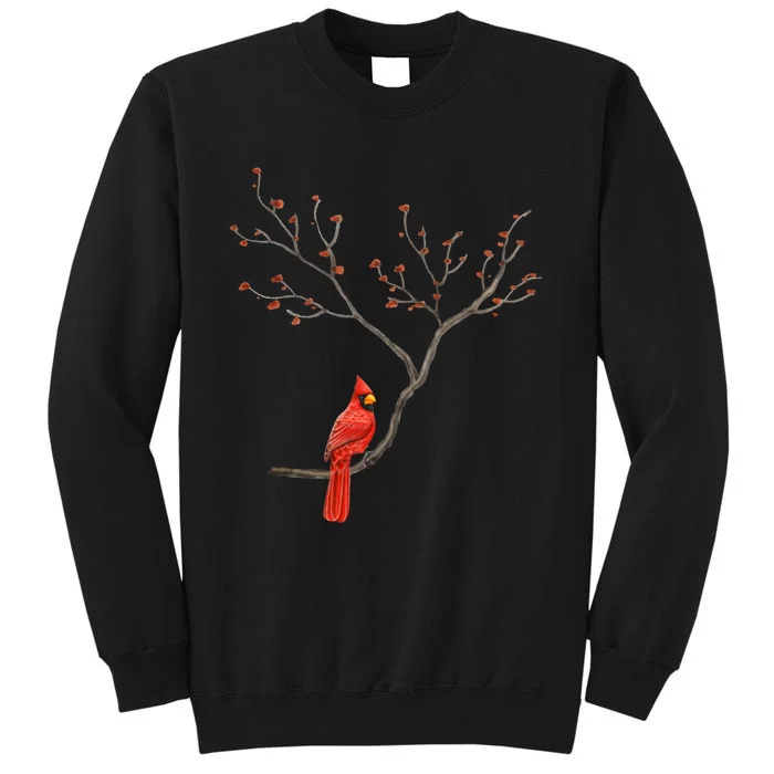 Red Cardinal Bird Lovers Birdwatching Birding Vintage Tall Sweatshirt