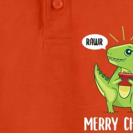 Rawr Christmas Baby Dinosaur Lover Xmas Trex Paleontology Funny Gift Dry Zone Grid Performance Polo