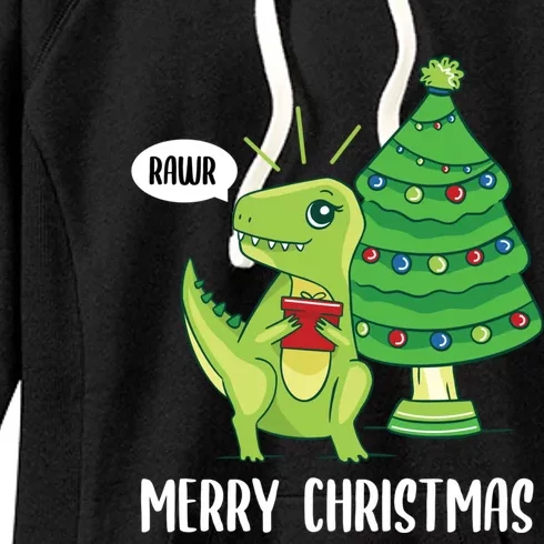 Rawr Christmas Baby Dinosaur Lover Xmas Trex Paleontology Funny Gift Women's Fleece Hoodie