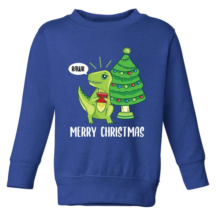 Rawr Christmas Baby Dinosaur Lover Xmas Trex Paleontology Funny Gift Toddler Sweatshirt