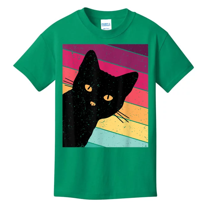 Retro Ca, Black Cat, Vintage Cat Kids T-Shirt