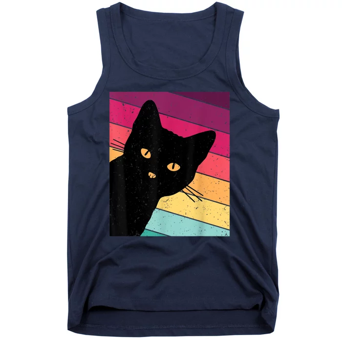 Retro Ca, Black Cat, Vintage Cat Tank Top