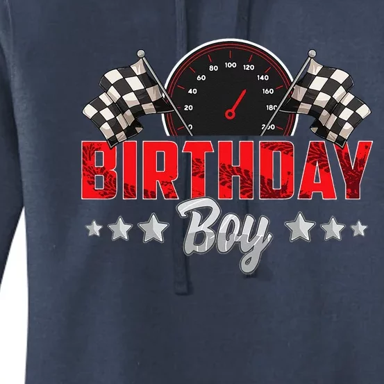 Race Car Birthday Party Racing Family Birthday Boy Pit Crew Women's Pullover Hoodie