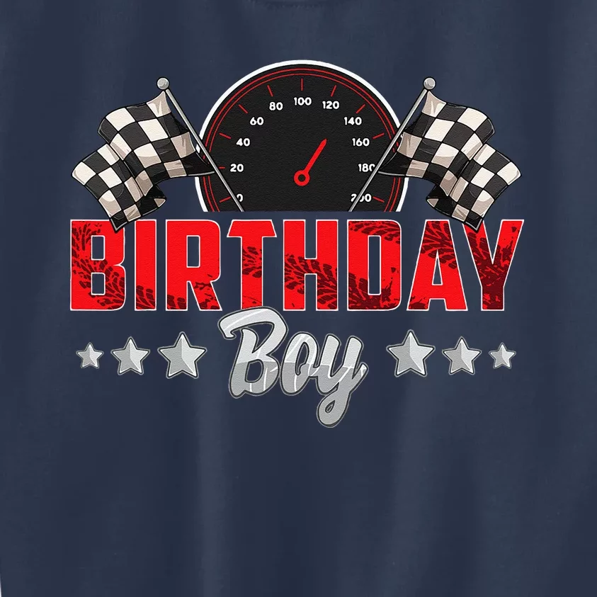 Race Car Birthday Party Racing Family Birthday Boy Pit Crew Kids Sweatshirt