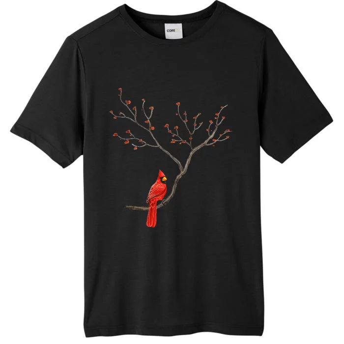 Red Cardinal Bird Lovers Birdwatching Birding Vintage ChromaSoft Performance T-Shirt