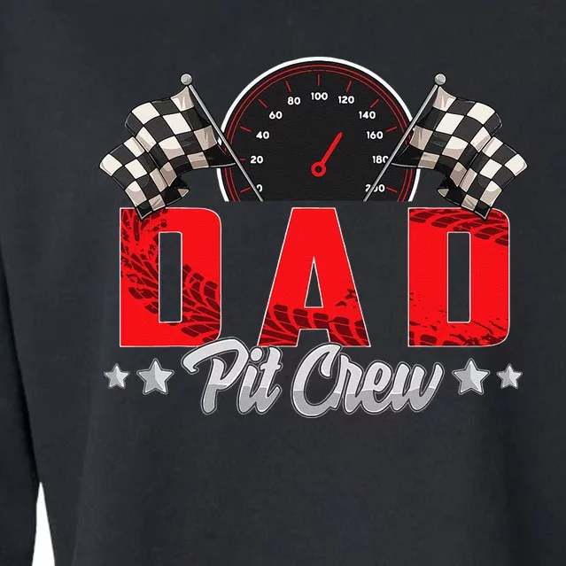 Race Car Birthday Party Racing Family Dad Pit Crew Cropped Pullover Crew